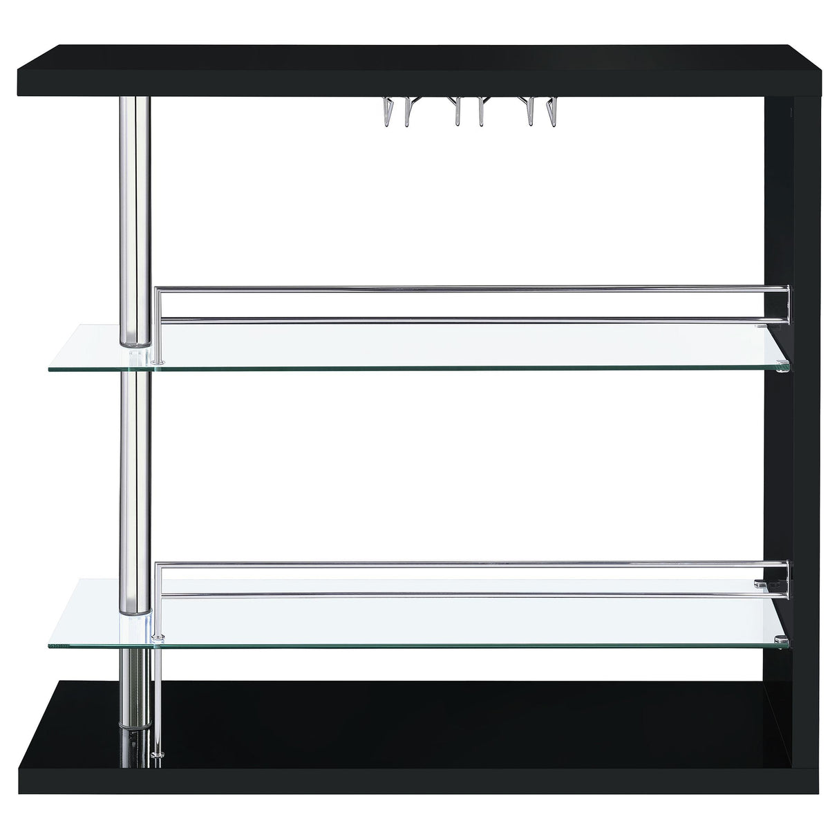  Coaster Furniture Prescott 100165 Rectangular Home Wine Table - Black High Gloss IMAGE 3