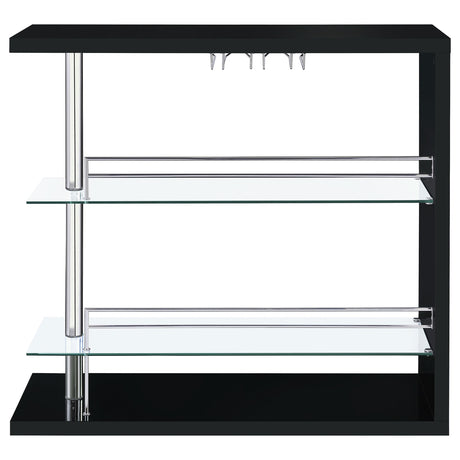  Coaster Furniture Prescott 100165 Rectangular Home Wine Table - Black High Gloss IMAGE 3