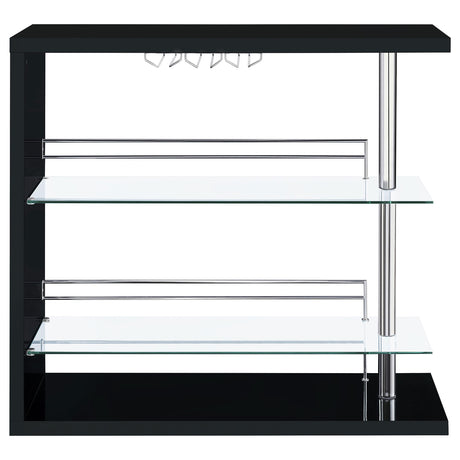  Coaster Furniture Prescott 100165 Rectangular Home Wine Table - Black High Gloss IMAGE 5