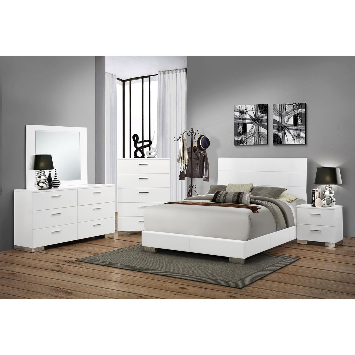  Coaster Furniture Felicity 203502 2-Drawer Nightstand - White High Gloss IMAGE 11