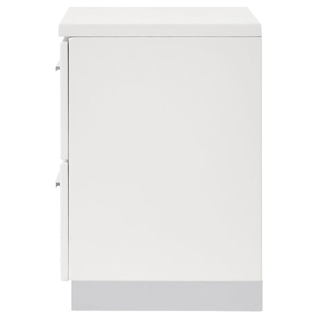  Coaster Furniture Felicity 203502 2-Drawer Nightstand - White High Gloss IMAGE 4