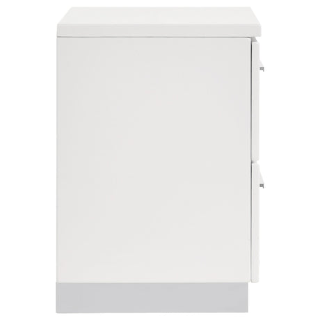  Coaster Furniture Felicity 203502 2-Drawer Nightstand - White High Gloss IMAGE 8
