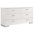  Coaster Furniture Felicity 203503 6-Drawer Dresser - White High Gloss IMAGE 1