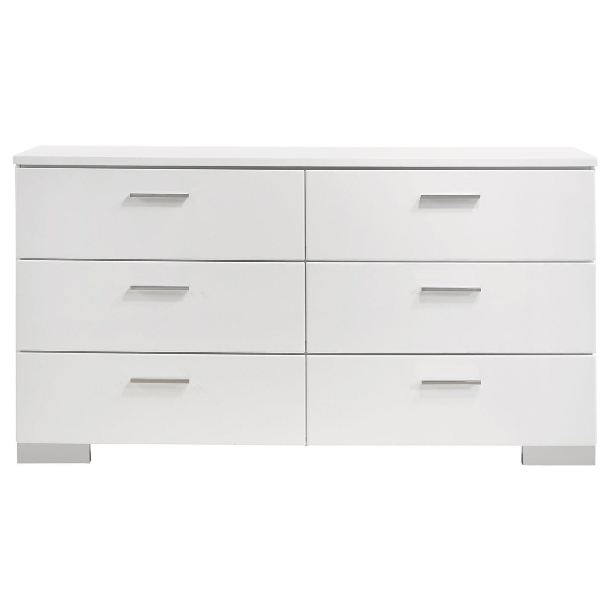  Coaster Furniture Felicity 203503 6-Drawer Dresser - White High Gloss IMAGE 2