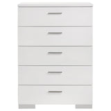  Coaster Furniture Felicity 203505 5-Drawer Bedroom Chest - White High Gloss IMAGE 2