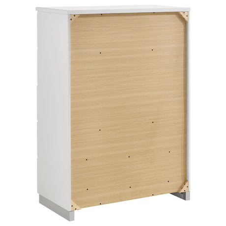  Coaster Furniture Felicity 203505 5-Drawer Bedroom Chest - White High Gloss IMAGE 5