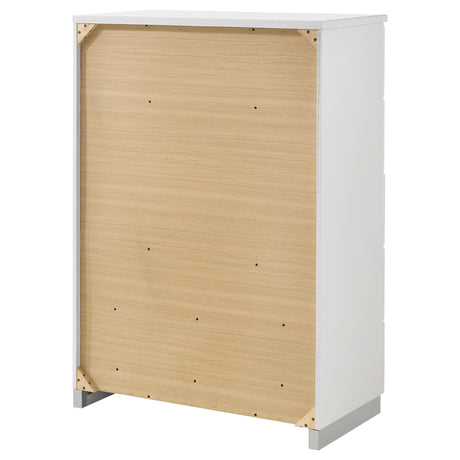  Coaster Furniture Felicity 203505 5-Drawer Bedroom Chest - White High Gloss IMAGE 7