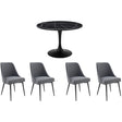  Steve Silver Furniture Colfax 5 pc Dining Set - Black/Stone IMAGE 1