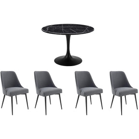  Steve Silver Furniture Colfax 5 pc Dining Set - Black/Stone IMAGE 1