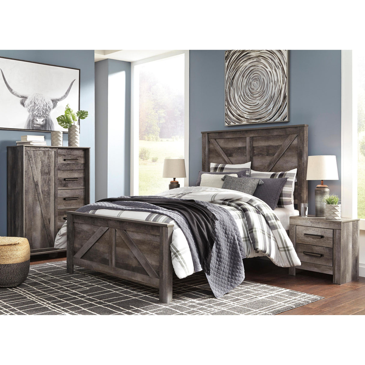  Signature Design by Ashley Wynnlow B440 5 pc Queen Crossbuck Panel Bedroom Set IMAGE 2