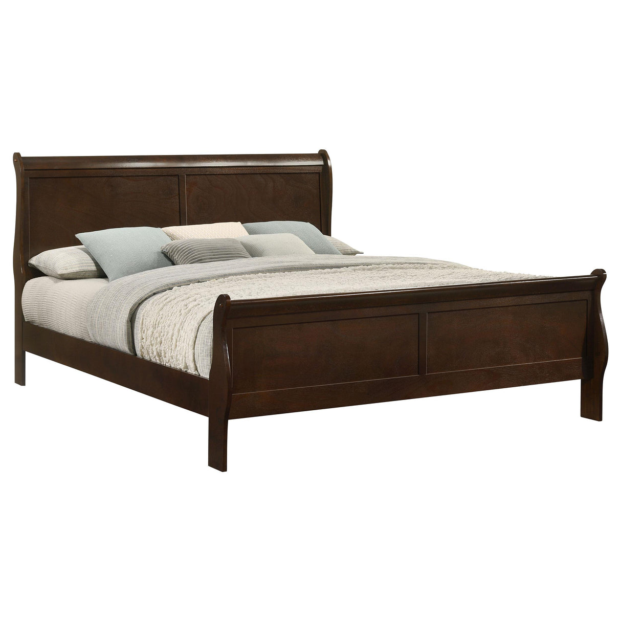  Coaster Furniture Louis Philippe 202411KE Wood Eastern King Sleigh Bed - Cappuccino IMAGE 2