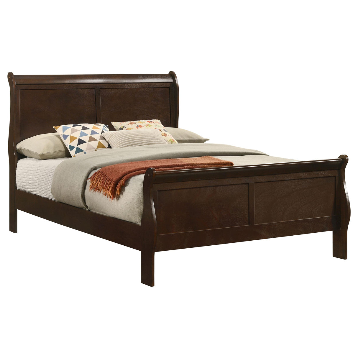  Coaster Furniture Louis Philippe 202411F Wood Full Sleigh Bed - Cappuccino IMAGE 2