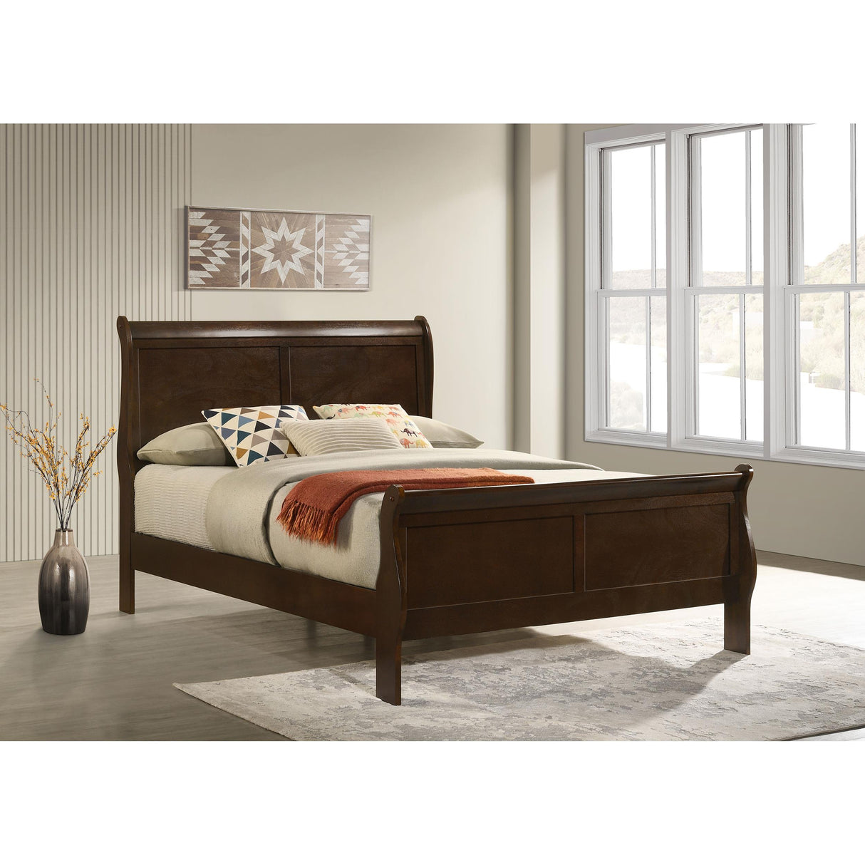  Coaster Furniture Louis Philippe 202411F Wood Full Sleigh Bed - Cappuccino IMAGE 6