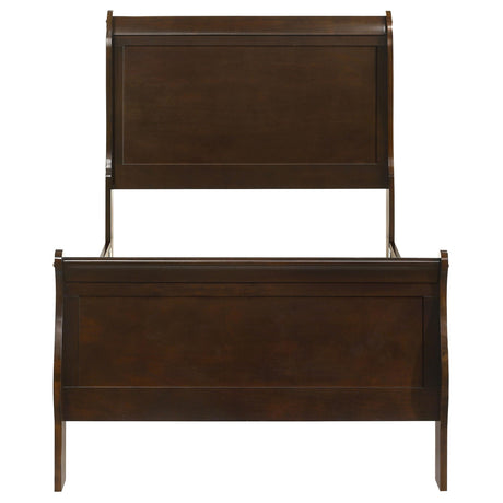  Coaster Furniture Louis Philippe 202411T Wood Twin Sleigh Bed - Cappuccino IMAGE 3