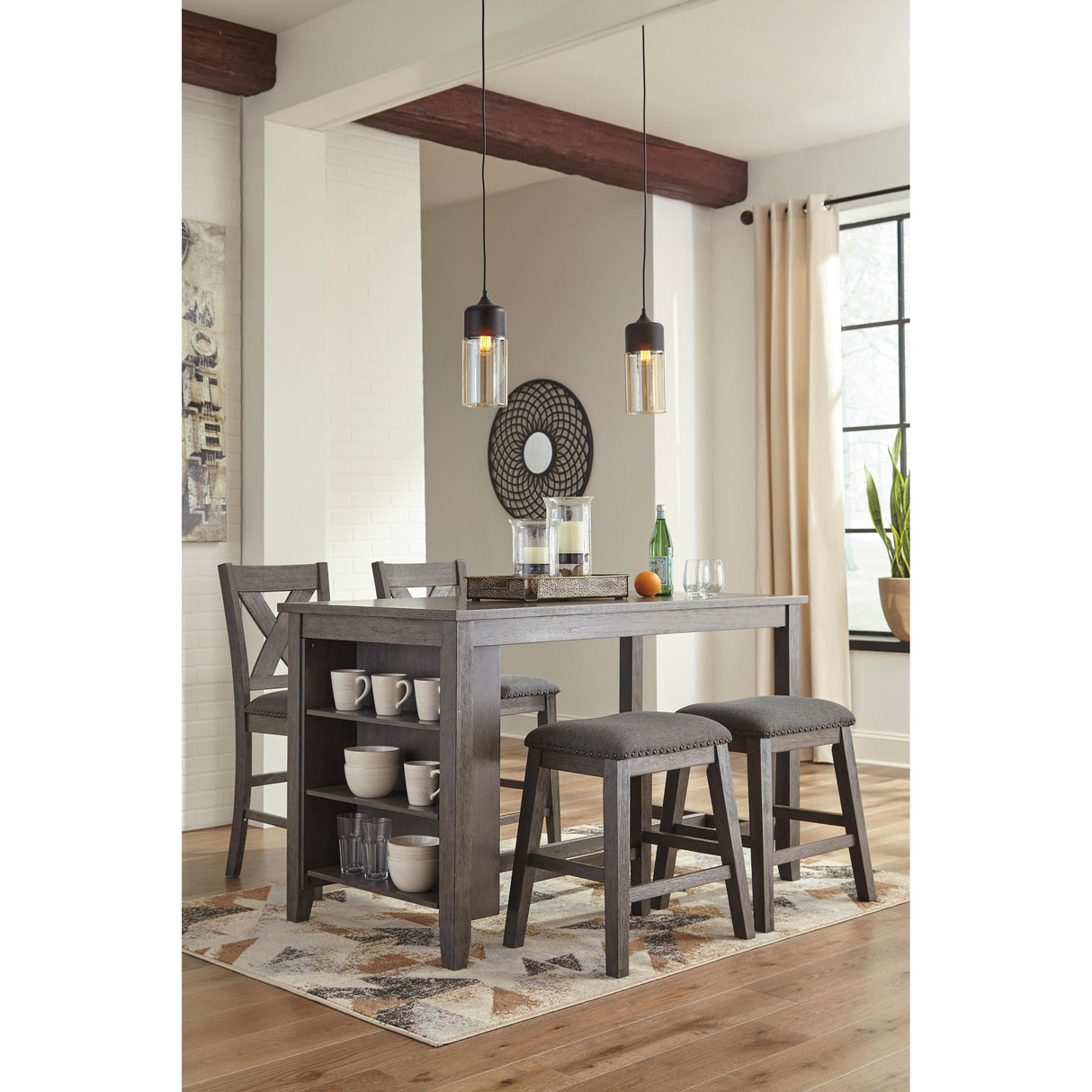 Signature Design by Ashley Caitbrook D388D1 5 pc Counter Height Dining Set IMAGE 1