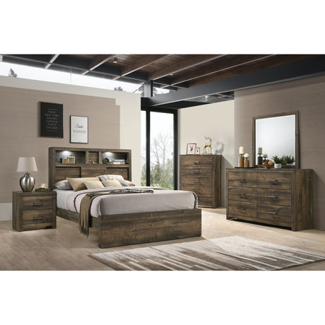  Elements International Bailey BY500 6 pc Queen Bookcase Bedroom Set IMAGE 2