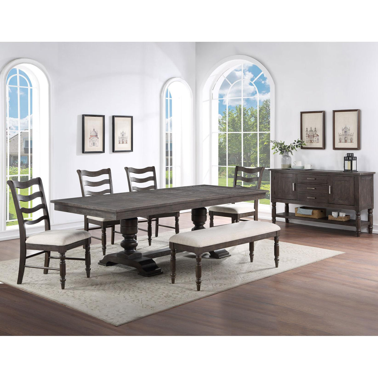  Steve Silver Furniture Hutchins HU500 9 pc Dining Set IMAGE 1