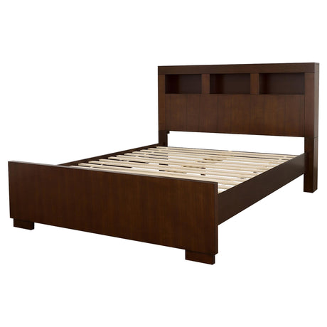 Coaster Furniture Jessica 200719KE Eastern King LED Storage Bookcase Bed - Cappuccino IMAGE 3