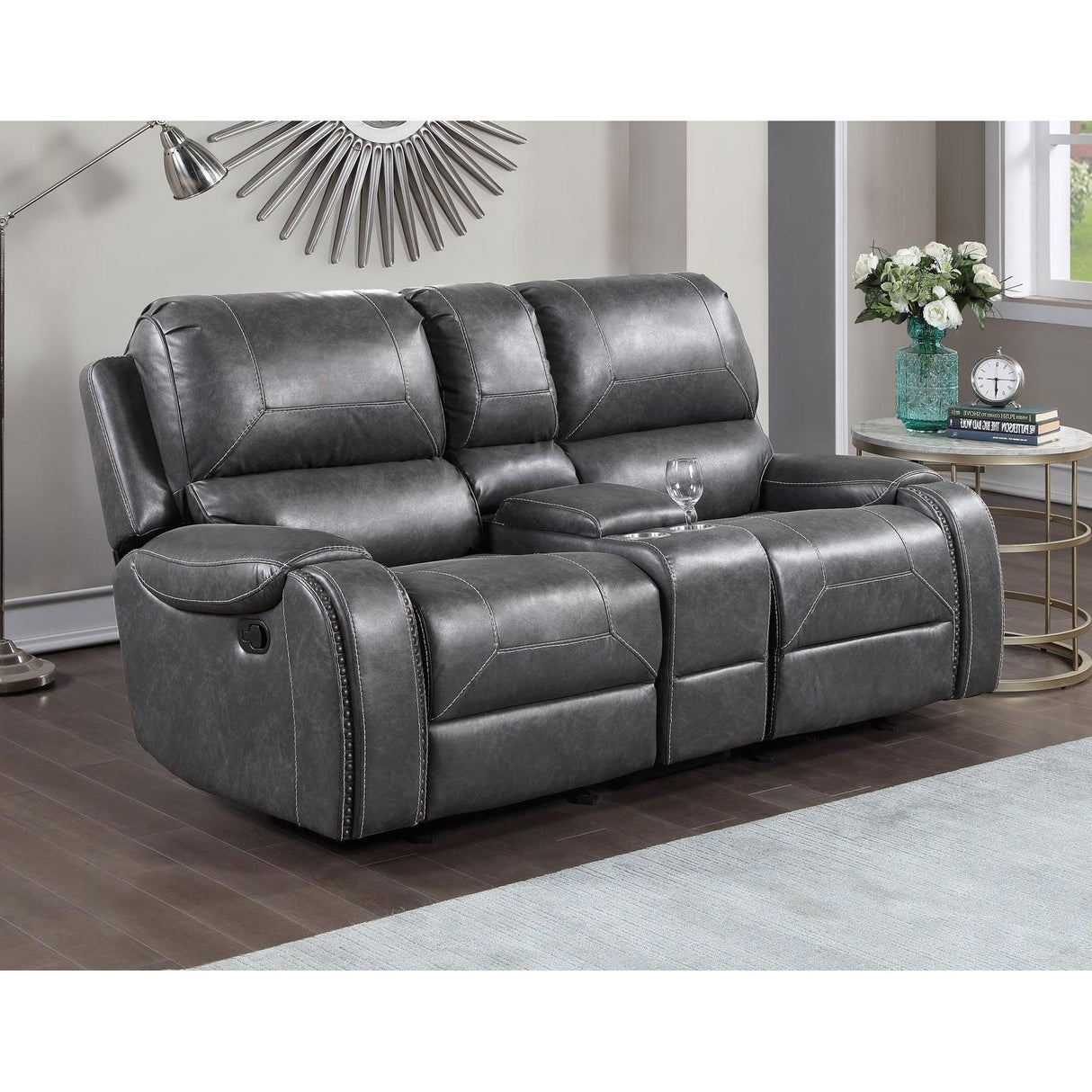  Steve Silver Furniture Keily KE800 3 pc Reclining Living Room Set - Grey IMAGE 3