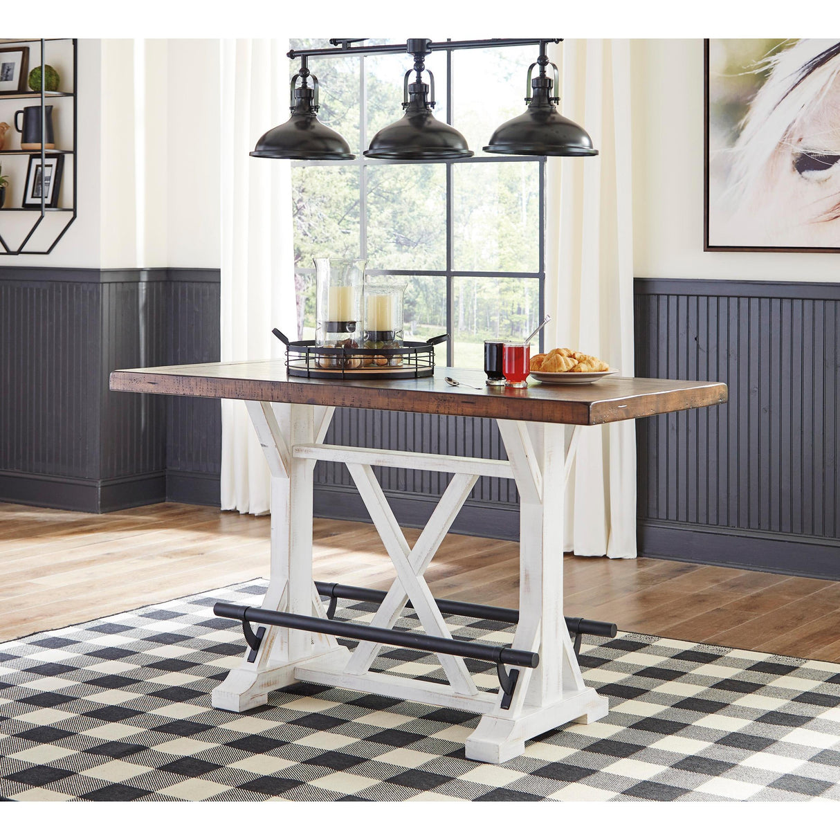  Signature Design by Ashley Valebeck D546D8 5 pc Counter Height Dining Set IMAGE 1