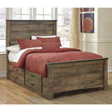  Signature Design by Ashley Trinell B446B10 Full Panel Bed with 2 Storage Drawers IMAGE 1