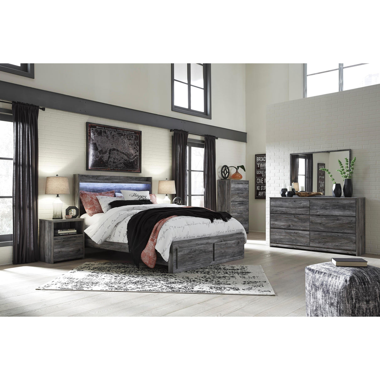  Signature Design by Ashley Baystorm B221B35 6 pc Queen Panel Storage Bedroom Set IMAGE 1