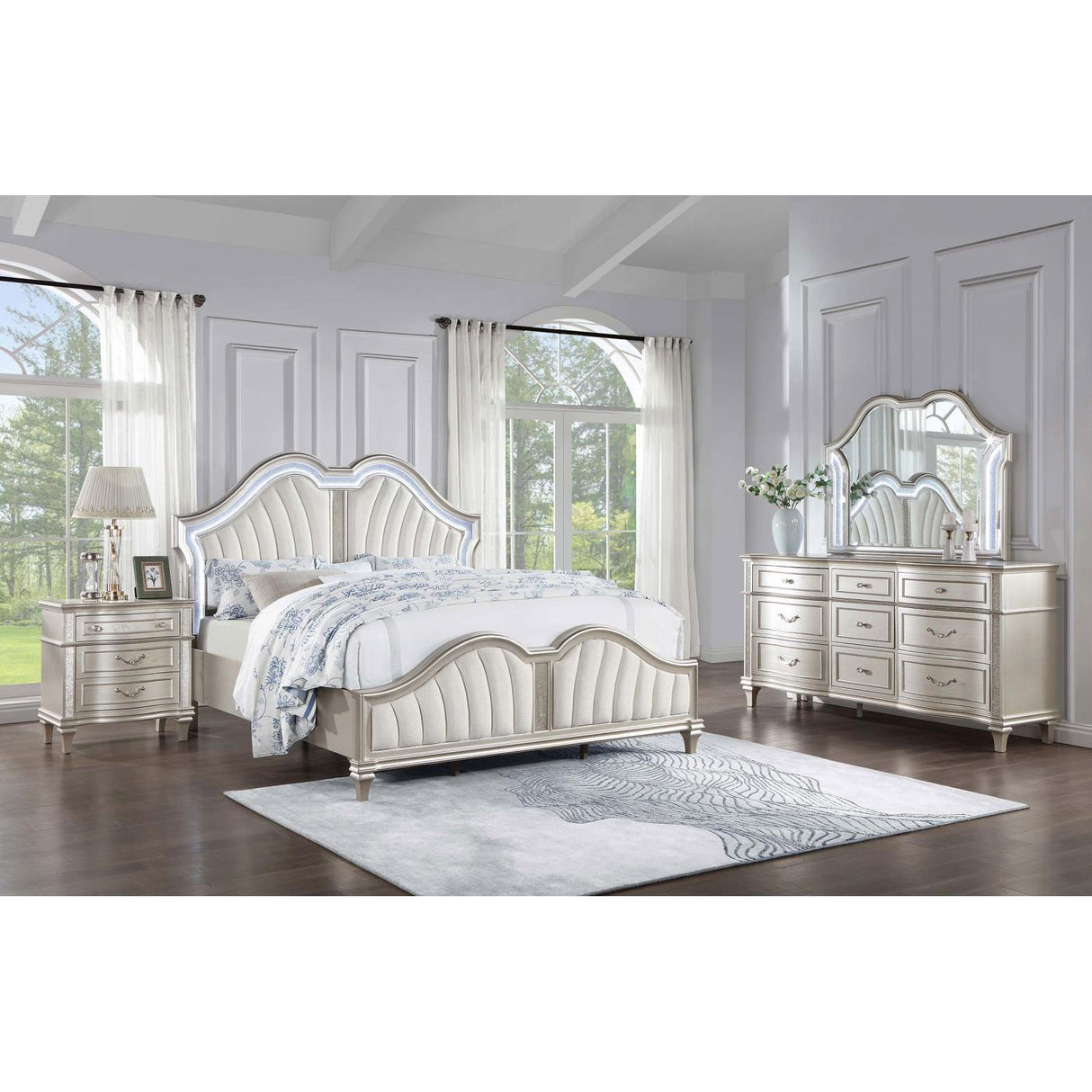  Coaster Furniture Evangeline 223391Q-S4 6 pc Queen Platform Bedroom Set IMAGE 1