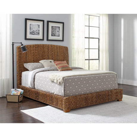  Coaster Furniture Laughton 300501KE Banana Leaf Eastern King Panel Bed - Amber IMAGE 2