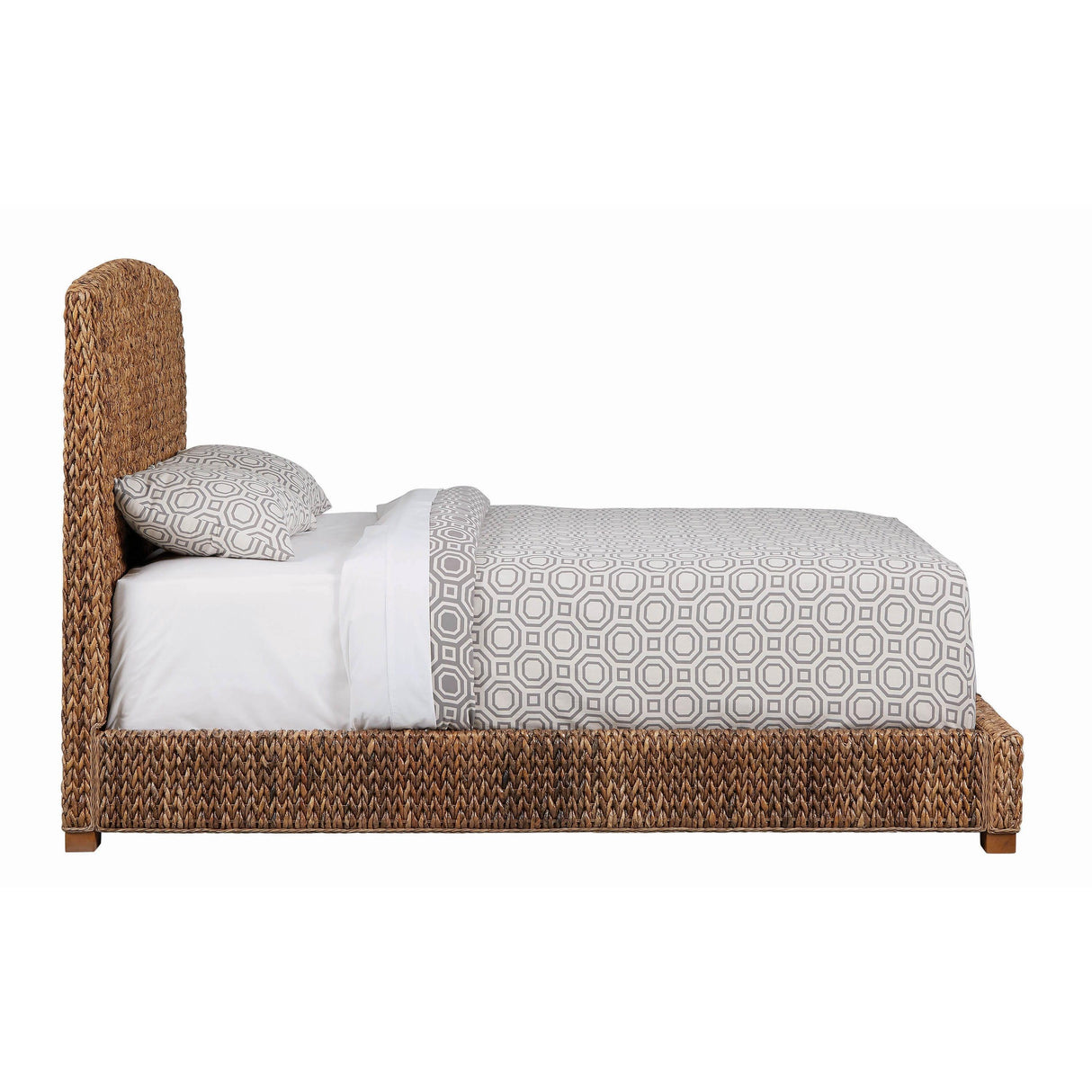  Coaster Furniture Laughton 300501KE Banana Leaf Eastern King Panel Bed - Amber IMAGE 4