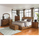  Coaster Furniture Laughton 300501KW Banana Leaf California King Panel Bed - Amber IMAGE 6