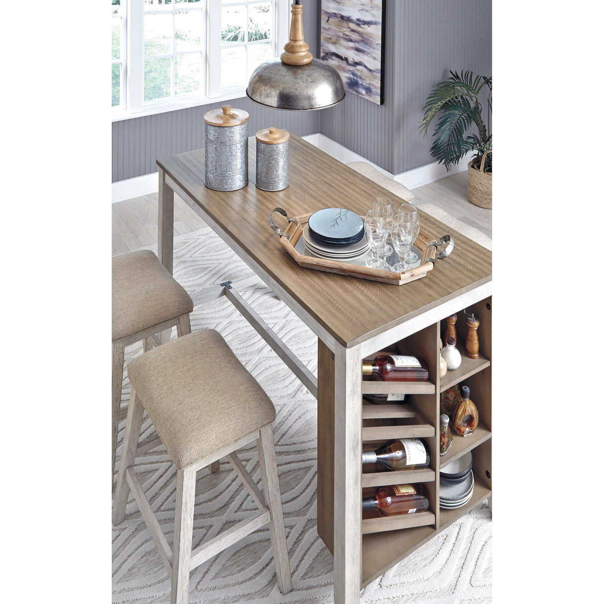  Signature Design by Ashley Skempton D394D3 5 pc Counter Height Dining Set IMAGE 2