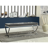  Coaster Furniture Walton 501156 Leatherette Upholstered Tufted Accent Bench - Black IMAGE 2