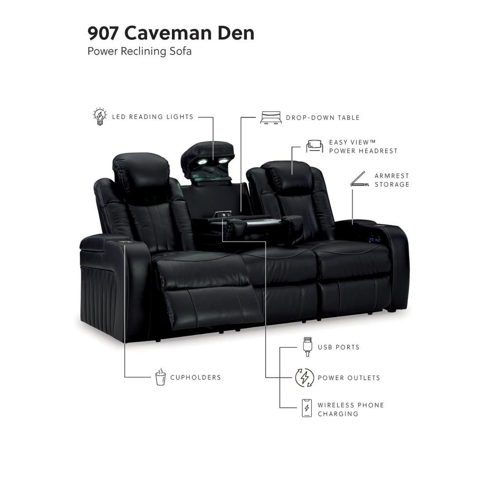  Signature Design by Ashley Caveman 90703U1 2 pc Power Reclining Living Room Set IMAGE 4