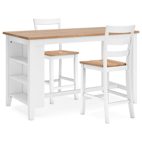  Signature Design by Ashley Gesthaven D398D3 3 pc Counter Height Dining Set IMAGE 1