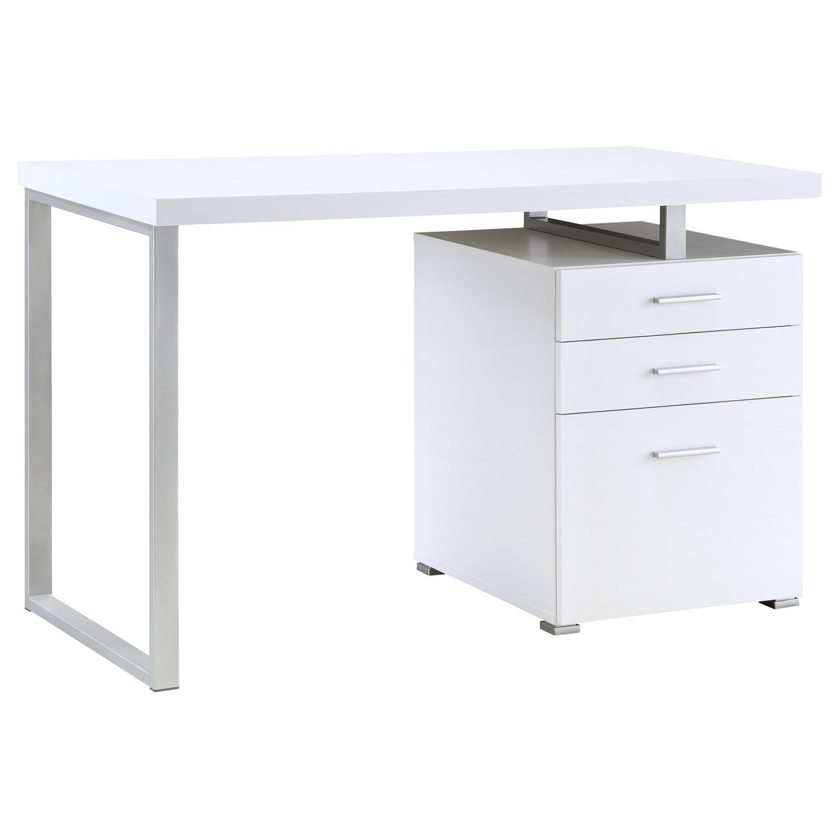  Coaster Furniture Brennan 800325 47-inch 3-Drawer Office Computer Desk - White IMAGE 2
