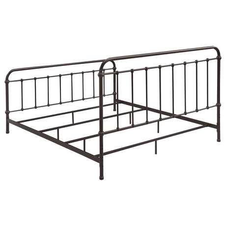  Coaster Furniture Livingston 300399KE Metal Eastern King Open Frame Bed - Dark Bronze IMAGE 5