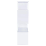  Coaster Furniture Emelle 800300 63-inch 4-shelf Glass Panel Bookshelf - White IMAGE 6