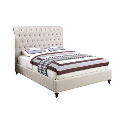  Coaster Furniture Devon 300525Q 57-inch Upholstered Queen Panel Bed - Beige IMAGE 1