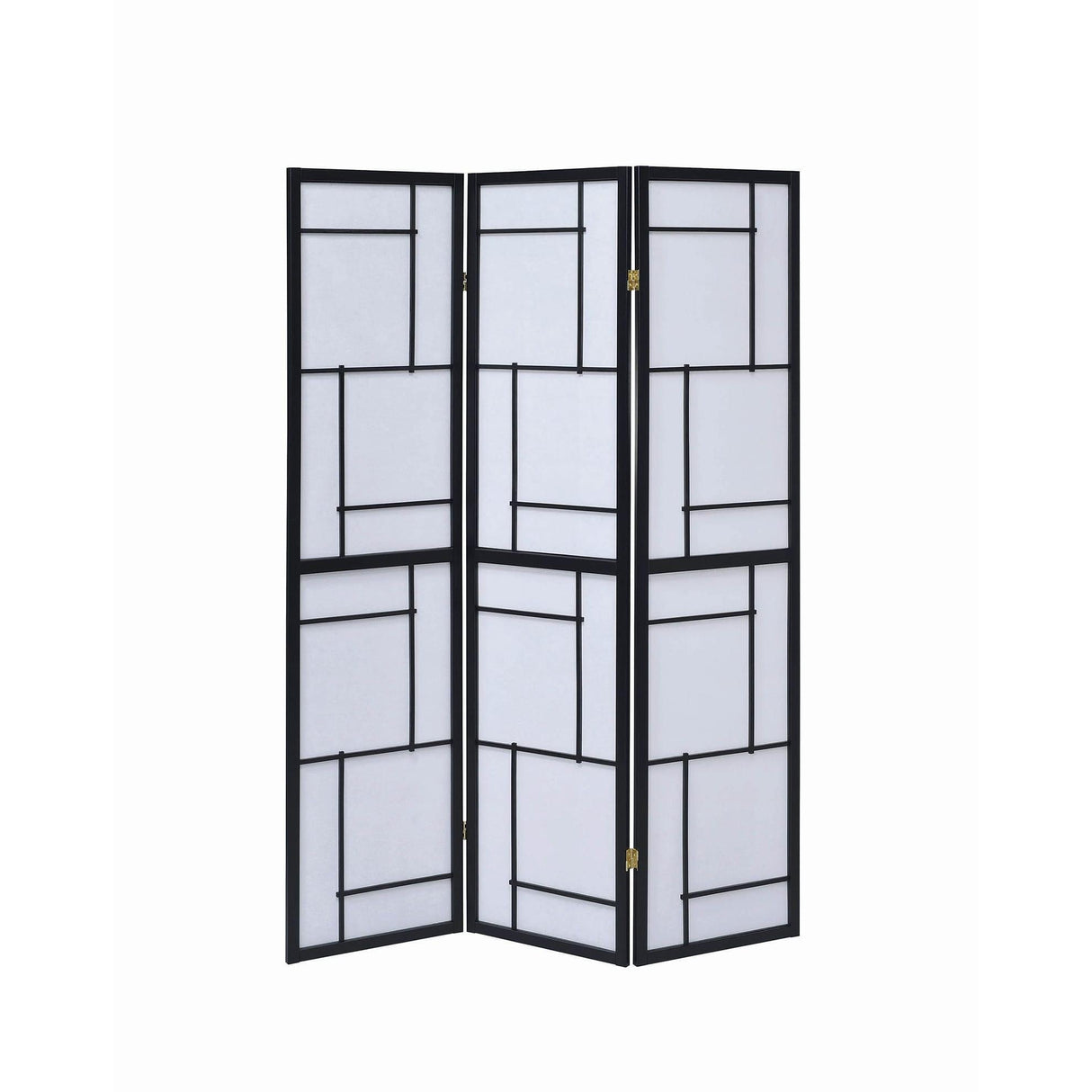  Coaster Furniture Damis 900102 3-Panel Room Divider Folding Shoji Screen - Black IMAGE 2