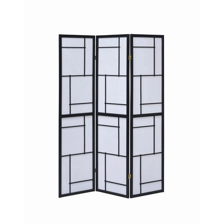 Coaster Furniture Damis 900102 3-Panel Room Divider Folding Shoji Screen - Black IMAGE 2