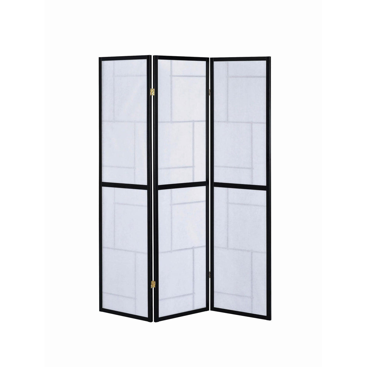  Coaster Furniture Damis 900102 3-Panel Room Divider Folding Shoji Screen - Black IMAGE 3
