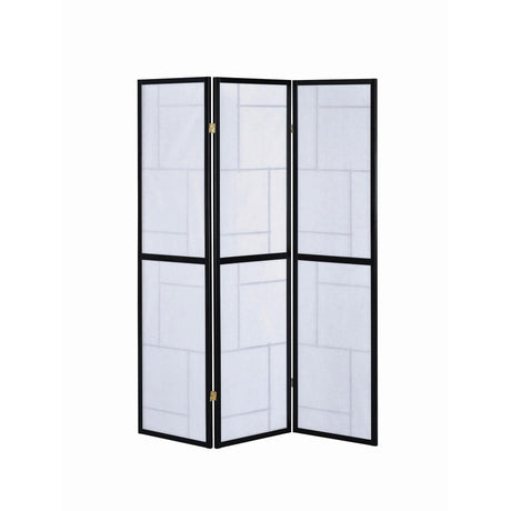 Coaster Furniture Damis 900102 3-Panel Room Divider Folding Shoji Screen - Black IMAGE 3