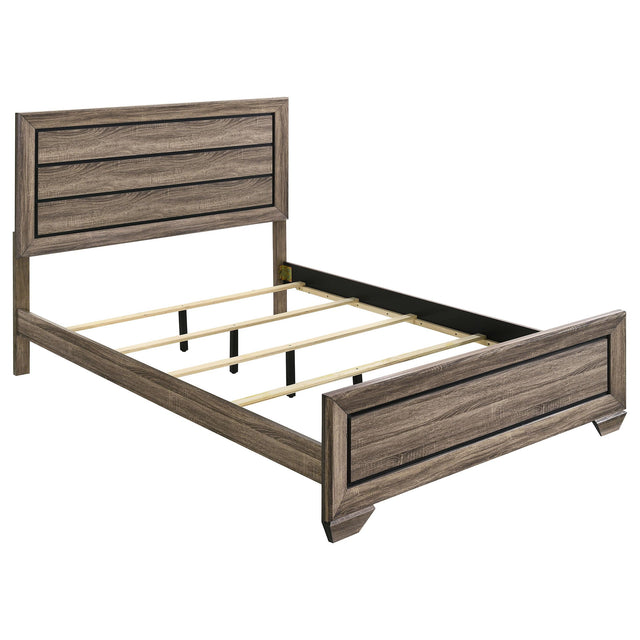  Coaster Furniture Kauffman 204191Q Wood Queen Panel Bed - Washed Taupe IMAGE 1