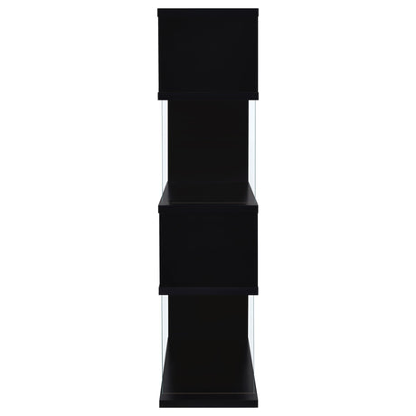 Coaster Furniture Emelle 800340 63-inch 4-shelf Glass Panel Bookshelf - Black IMAGE 6