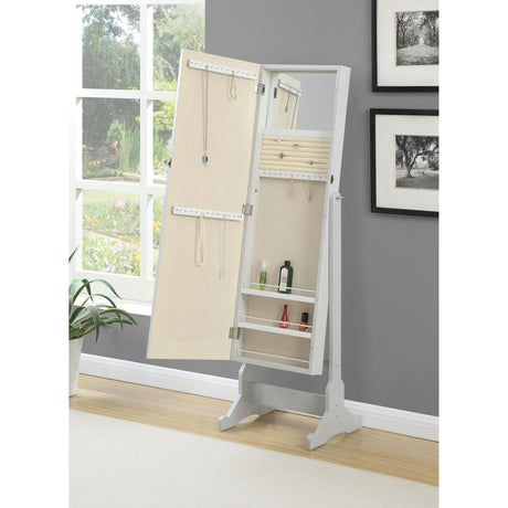  Coaster Furniture Yvonne 901866 Cheval Mirror with Jewelry Storage - Dove Grey IMAGE 4