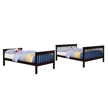  Coaster Furniture Chapman 460259 Wood Twin Over Full Bunk Bed - Black IMAGE 2