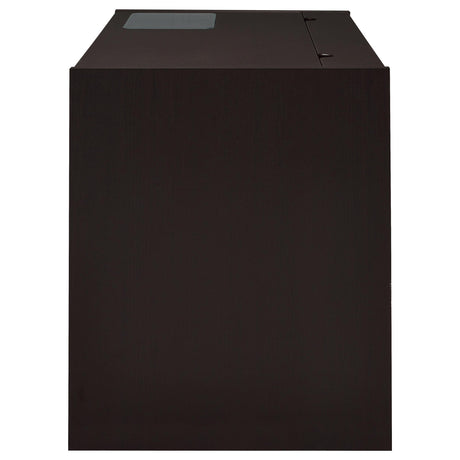  Coaster Furniture Halston 800702 47-inch 2-Drawer Office Desk with Cabinet - Cappuccino IMAGE 3