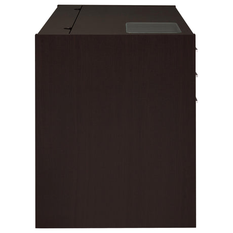  Coaster Furniture Halston 800702 47-inch 2-Drawer Office Desk with Cabinet - Cappuccino IMAGE 5