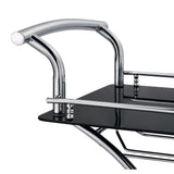  Coaster Furniture Elfman 910001 2-tier Glass Shelf Metal Bar Cart - Black and Chrome IMAGE 9