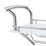  Coaster Furniture Elfman 910002 2-tier Glass Shelf Metal Bar Cart - White and Chrome IMAGE 10